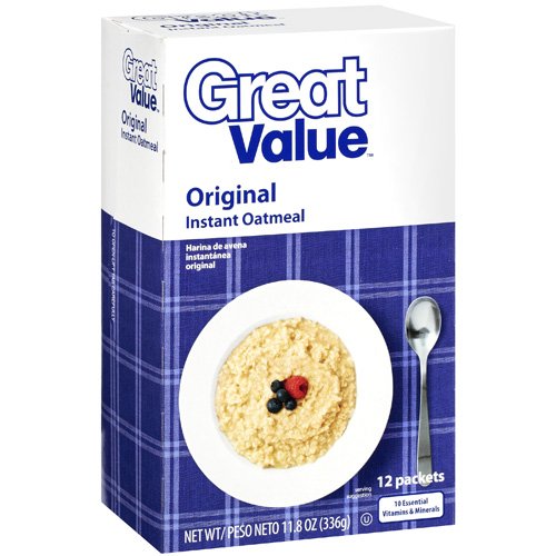 Image result for Great Value Original Instant Oatmeal