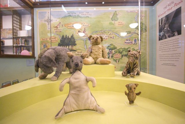 The real Winnie the Pooh and friends at the New York Public Library