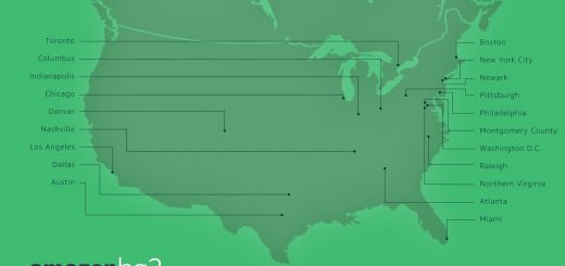 Amazon HQ2, Atlanta Georgia, Austin Texas, Boston Massachusetts, Chicago Illinois, Columbus Ohio, Dallas Texas, Denver Colorado, Indianapolis Indiana, Los Angeles California, Miami Florida, Montgomery County Maryland, Nashville Tennessee, Newark New Jersey, New York City New York, Northern Virginia, Philadelphia Pennsylvania, Pittsburgh Pennsylvania, Raleigh North Carolina, Toronto Ontario Canada, Washington DC