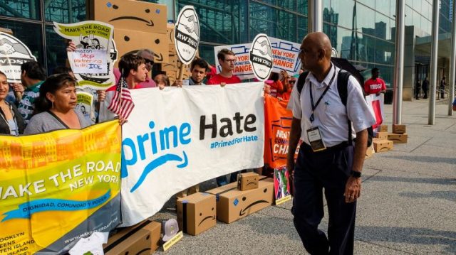 Image result for Amazon HQ2 protesters nyc