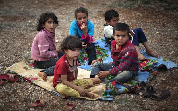Image result for thousands of children have been forced to flee Syria