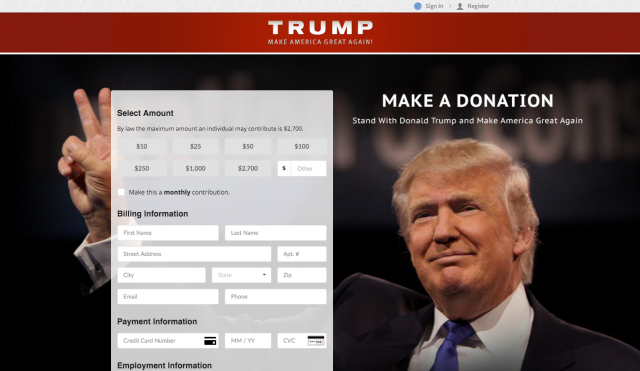 Image result for Donald Trump donation