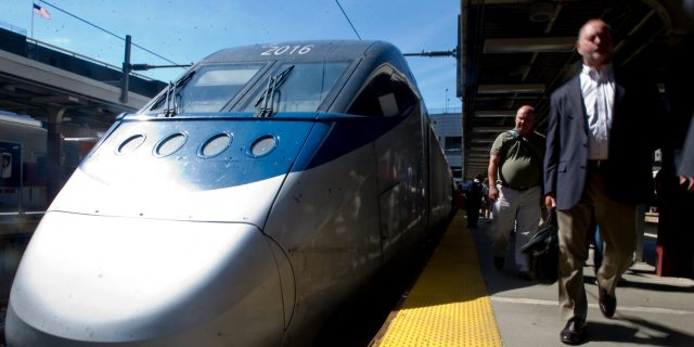 Amtrak Acela Boston platform train