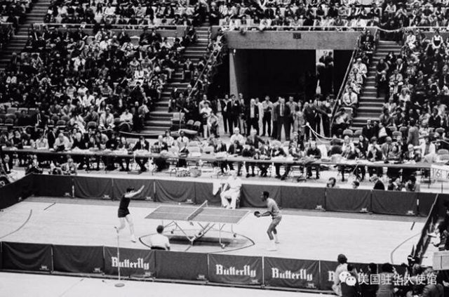 Image result for 举行庆贺中美建交40周年 乒乓球友谊赛