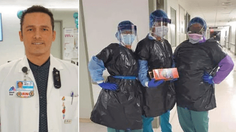 Nurse at NYC hospital where workers were forced to wear trash bags ...