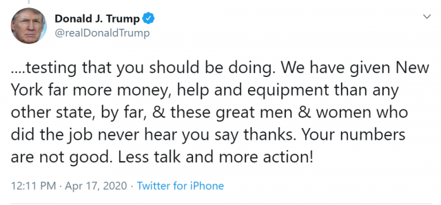 川普隔空喊话纽约州长:多做事少抱怨 州长记者会现场回应 川普隔空喊话纽约州长:多做事少抱怨 州长记者会现场回应_图1-4