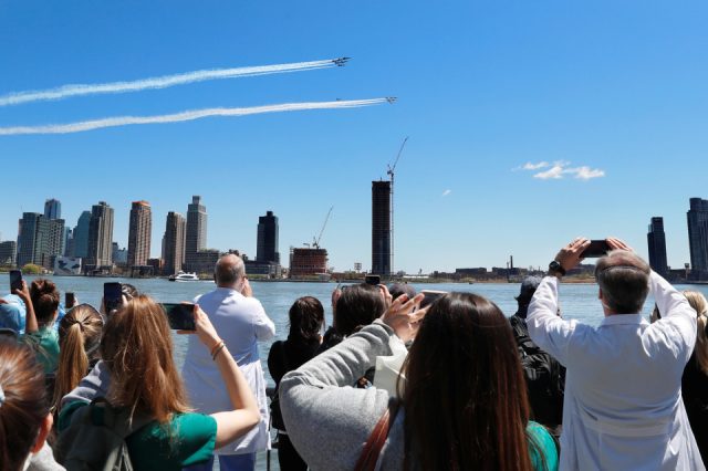 Frontline virus workers given flyover tribute by Blue Angels and ...