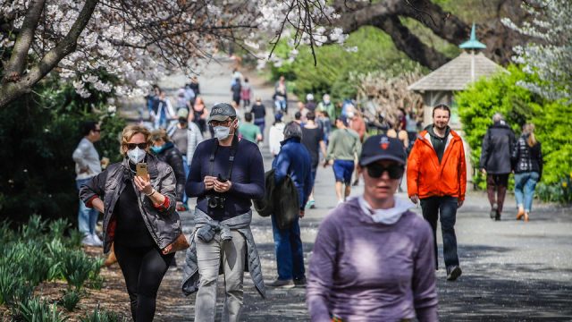 Central Park Still Crowded with People Despite Stay at Home and Social Distancing Orders in NYC