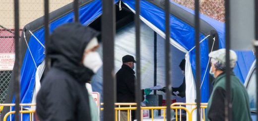 JERSEY CITY, NJ - APRIL 10: A person arrives at a coronavirus walk-up testing site at Public Safety Headquarters on April 10, 2020 in Jersey City, New Jersey. New Jersey has the second most COVID-19 cases in the U.S. with over 50,000 confirmed reports. (Photo by Kena Betancur/Getty Images)