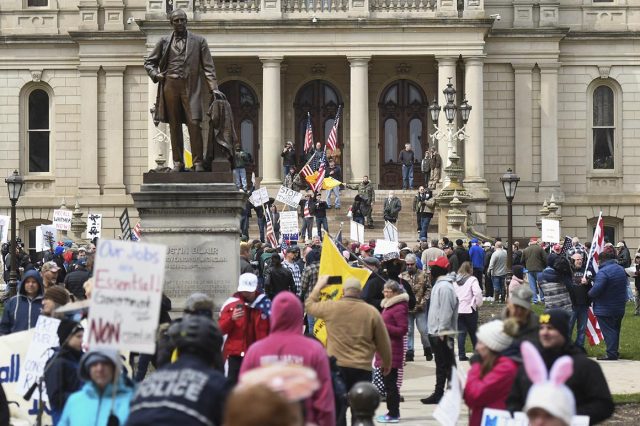Michigan protesters turn out against Whitmer\\'s strict stay-at-home ...
