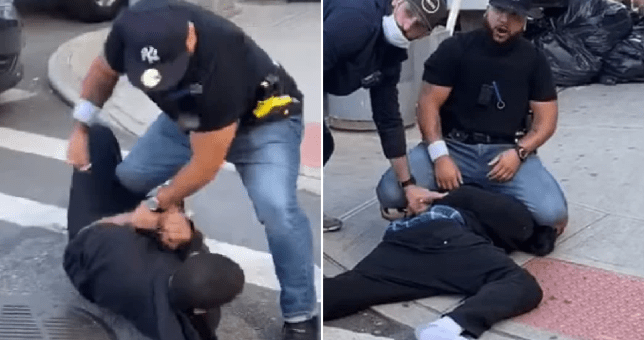 争议再起！纽约客未遵守社交距离 竟被这样按倒在地_图1-2