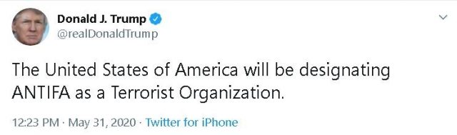 全美骚乱不断 川普轰极左势力:将认定安提法为恐怖组织 全美骚乱不断 川普轰极左势力:将认定安提法为恐怖组织_图1-1