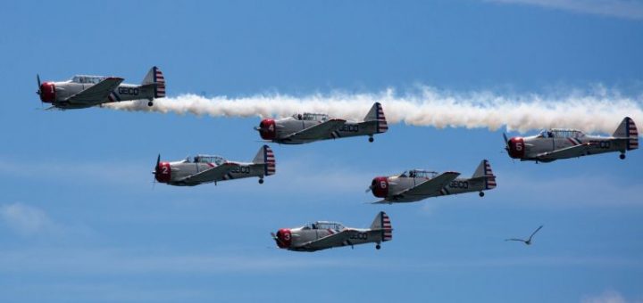 The GEICO Skytypers, which performed at the Bethpage
