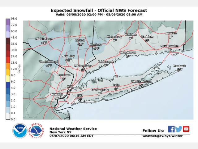 There\\\'s a 28 percent chance it could snow in New York City Friday night, National Weather Service forecasters said.