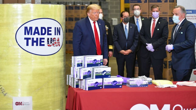 Trump goes without mask on trip to Pennsylvania PPE factory | TheHill
