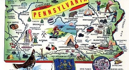 Pennsylvania state map. Went to Hersey on our way through ...