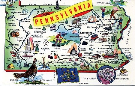 Pennsylvania state map. Went to Hersey on our way through ...