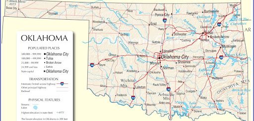 Oklahoma Map, Oklahoma State Map, Oklahoma State Road Map, Map of ...