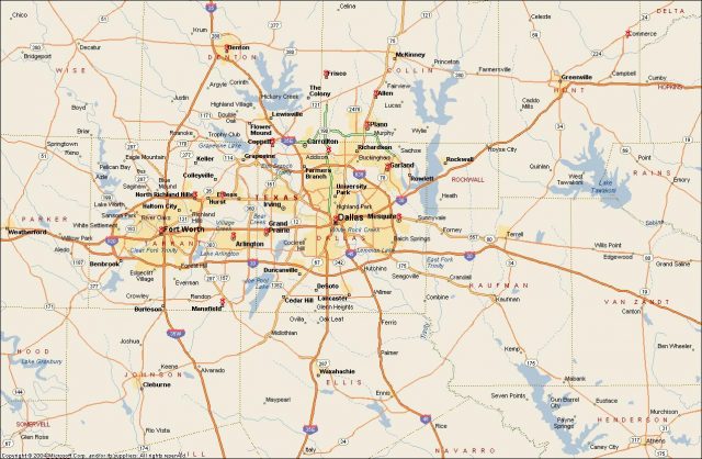 DFW metroplex map - Dallas Fort Worth metroplex map (Texas - USA)