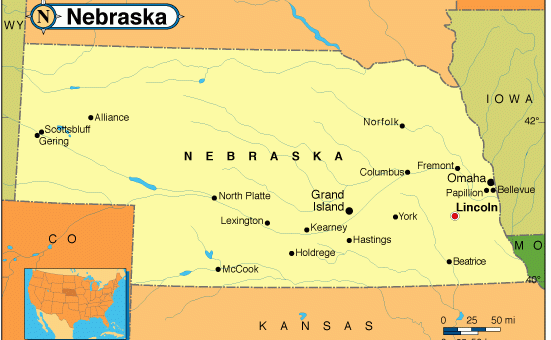 Nebraska Base and Elevation Maps